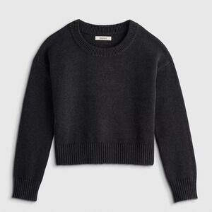 Quince 100% Organic Cotton Crewneck Sweater Charcoal Kids 12 New With Tags